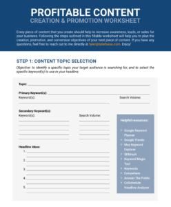 Content Worksheet