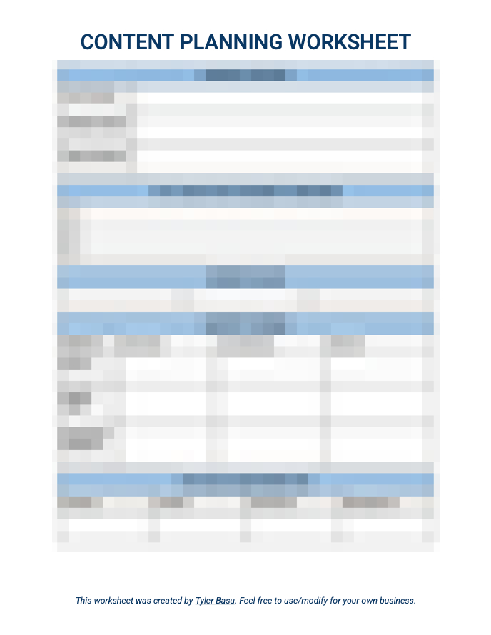 Content Strategy Worksheet